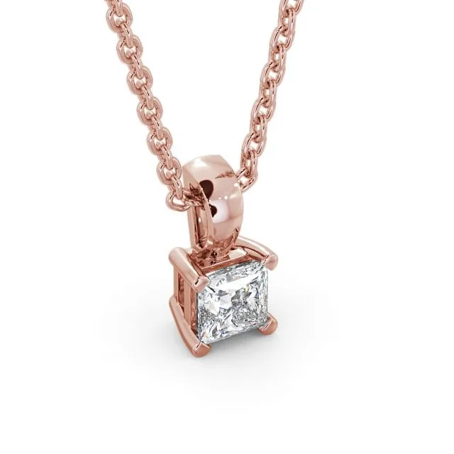 Fashion Style 18K Pure Gold Princess Cut Solitaire Lab Grown Diamond Pendant For Women Unique Necklace CDJ Manufacturing Jewelry