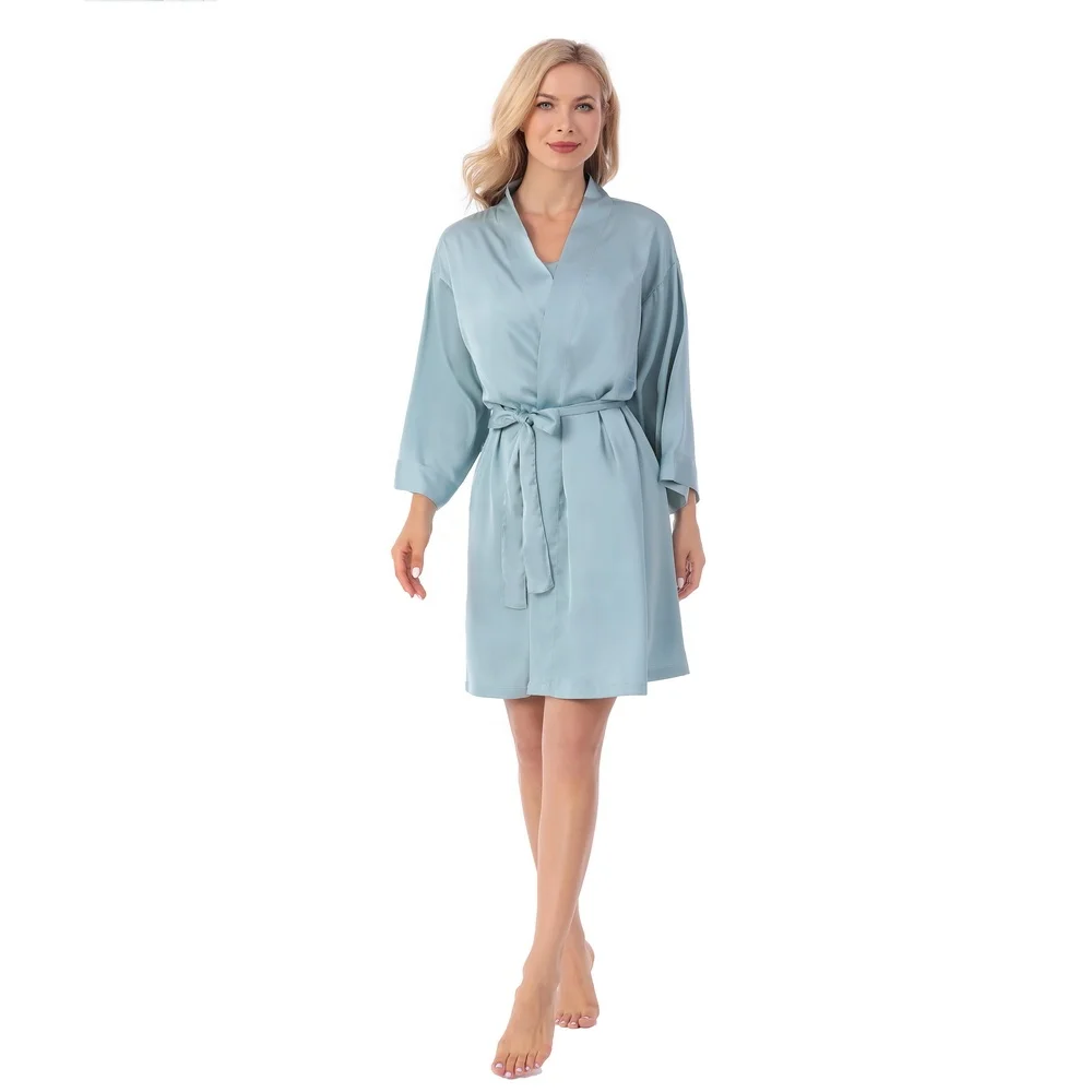 Wholesale Sleepwear Three Quarter Sleeve Chiffon Kimono Robe Night wear for Women