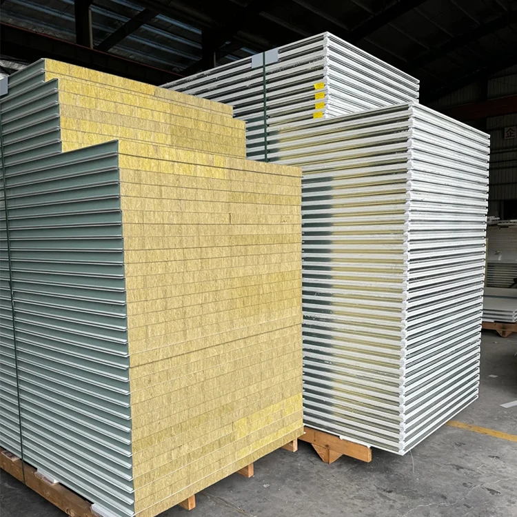 Manufacturers sell rock wool sandwich panels for building exterior wall insulation and fire protection