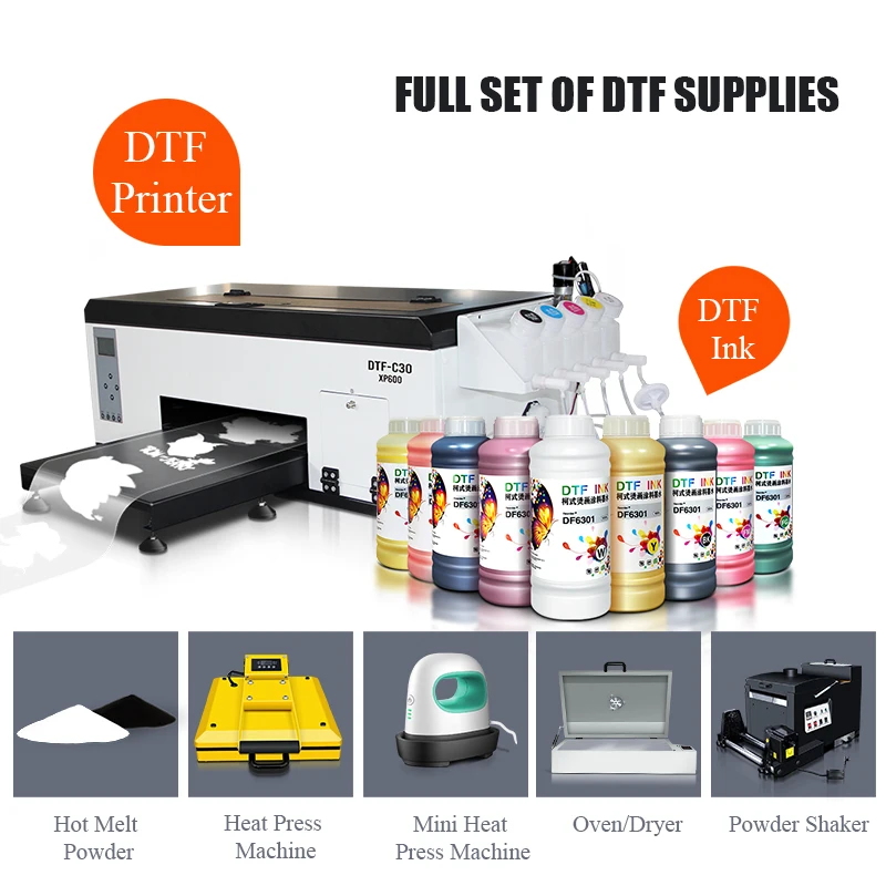 Hot Peel Cold Peel Single/Double Side Heat Transfer Vinyl 30cm 33cm 60cm Roll DTF PET Film for XP600 I3200 DTF Printers