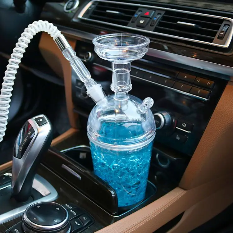 Wholesale Custom colorful smoke car Hookah Shisha for sale Chicha sheesha portable led hookah Cup Travel hookah set