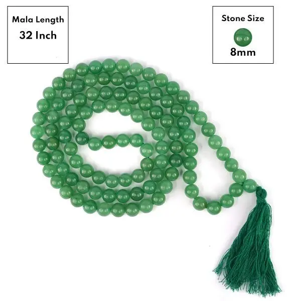 Best Selling New Design 108 Natural Green Aventurine Mala Beads 8mm Crystal Crafts Bracelet And Necklace Yoga Jewelry For Women