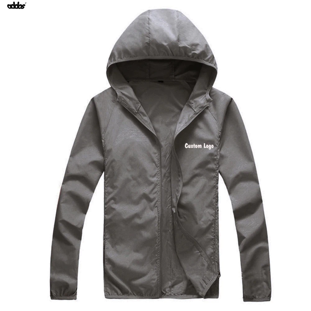 2022 Blue High Quality Custom Design Water Proof Light Weight Loose Fitting Hiking Camping Tactical Wind Breaker Coat