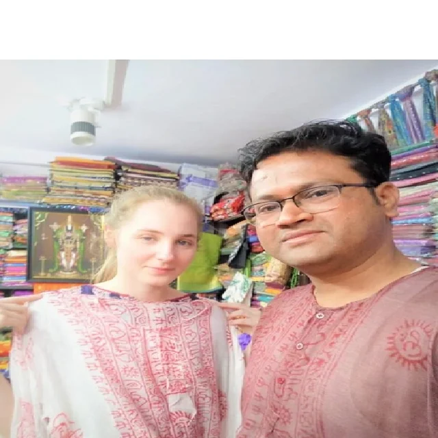 Длинная Курта из хлопка с принтом