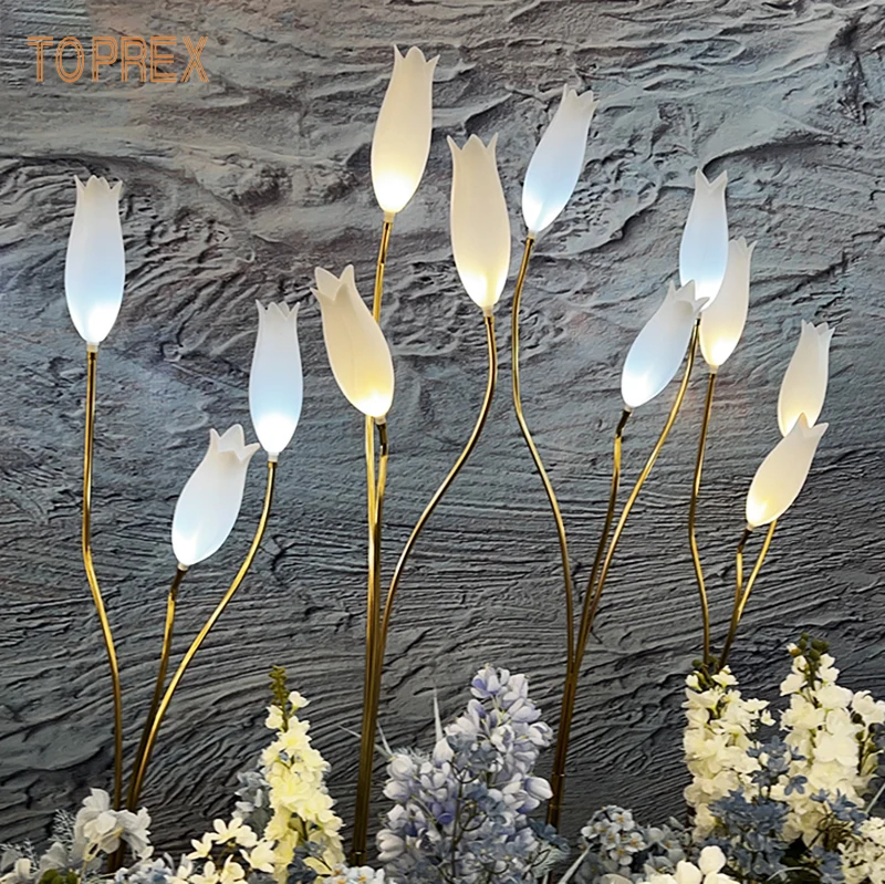 Party motif light big bright flash 3d artificial stand giant led other wedding decorations dried flowers plants