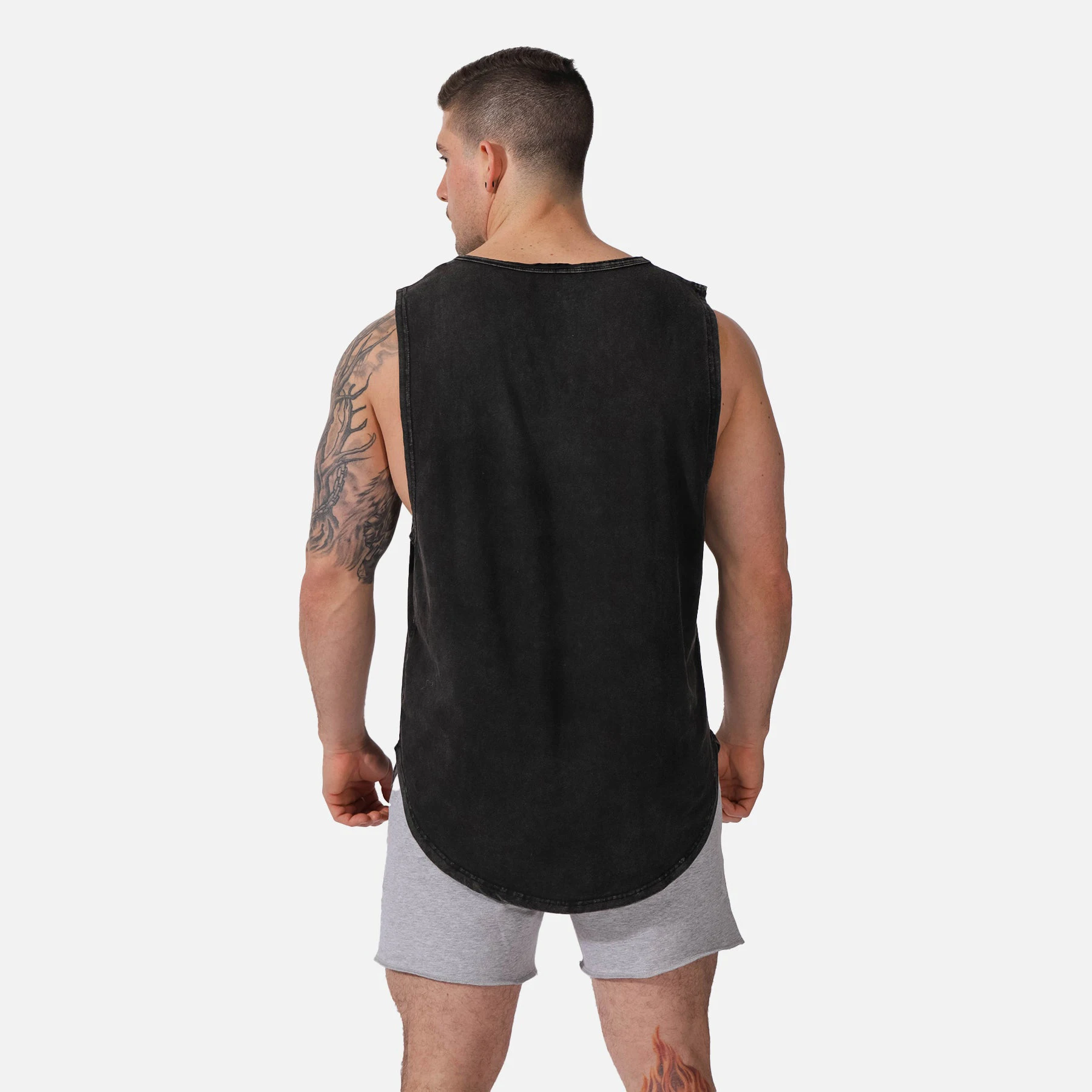 Wholesale Custom Logo Comfortable Solid Color Men Casual 100% Cotton Breathable Tank Tops