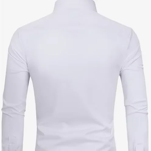 Belief Long Sleeve Button Up Shirts Solid Slim Fit Casual Business Formal Dress Shirt