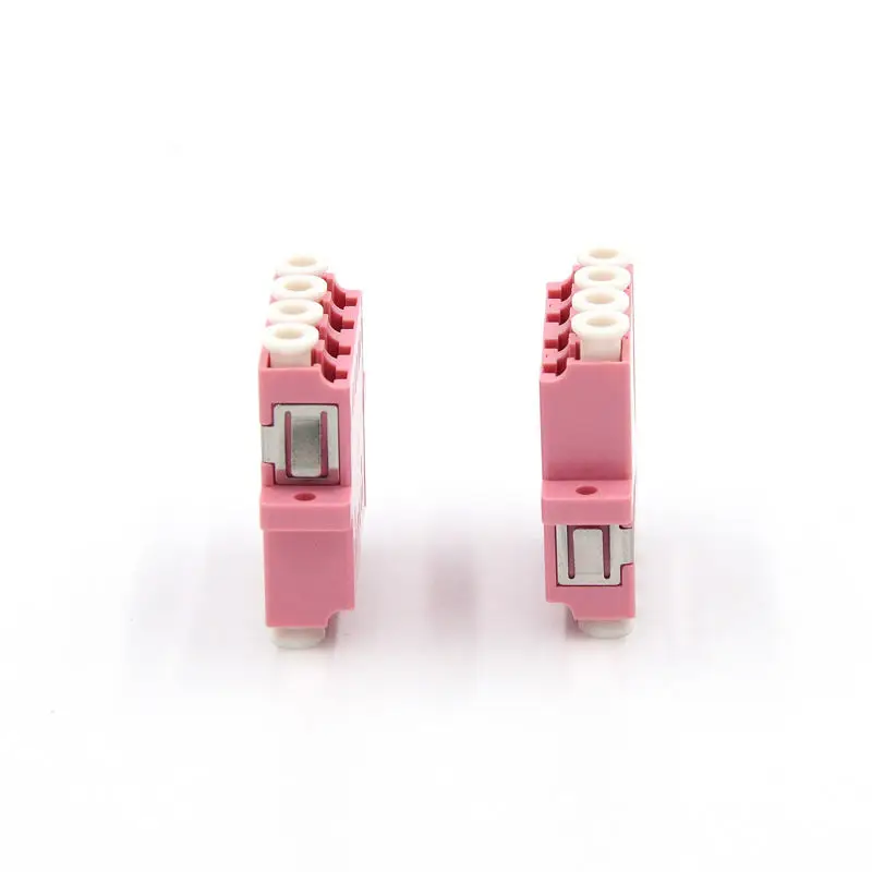 FTTH MultiMode OM4 Adaptor Unflange Optical Fiber Optic Connector Fiber Optic OM4 Quad LC UPC Adapter