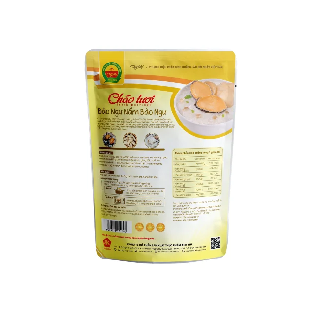 Best Quality Good Price Abalone & Oyster Mushrooms Fresh Porridge Top Asian Supplier ISO Natural Color Ready To Eat Pack In Bag