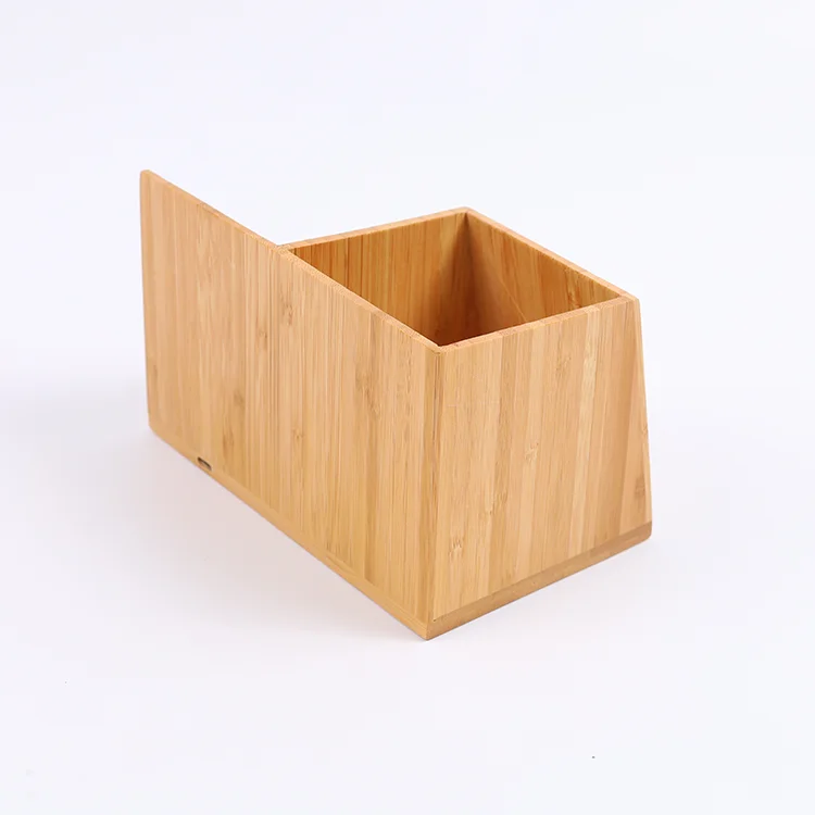 Fast Bamboo Desktop Wireless Charger Stand Station with Pen Holder and Clock