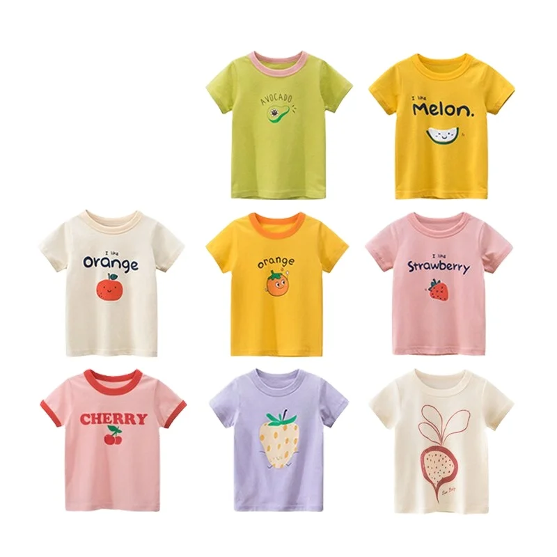 Exclusive Girls T Shirt With High Quality Kids Girls T Shirt With Cartoon Designs 100% Cotton Casual Export Oriented Quality