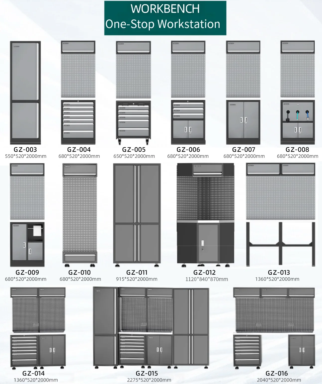 New Design Garage Storage Combination Tool Cabinets Heavy Duty Workshop Metal Work Bench