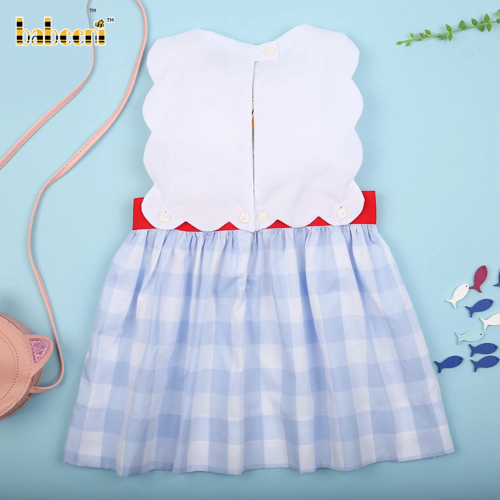 Crab crochet girl baby dress OEM ODM kids smock dress customized hand made embroidery wholesale manufacturer - BB3057