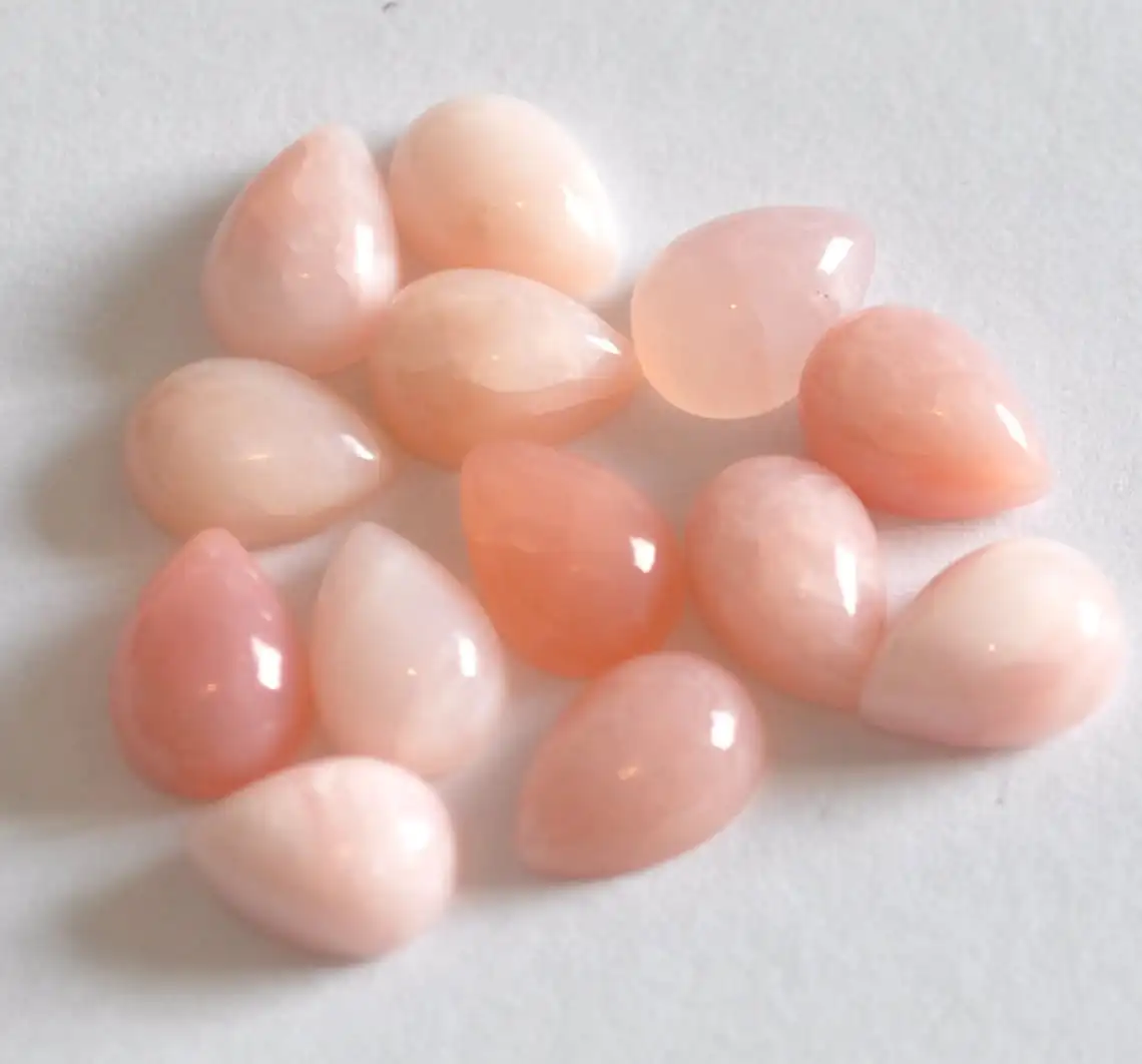 Natural Strawberry Pink Opal Pear Shape Loose Gemstone For Making Jewelry At Best Price Best Quality Custom Sizes Available