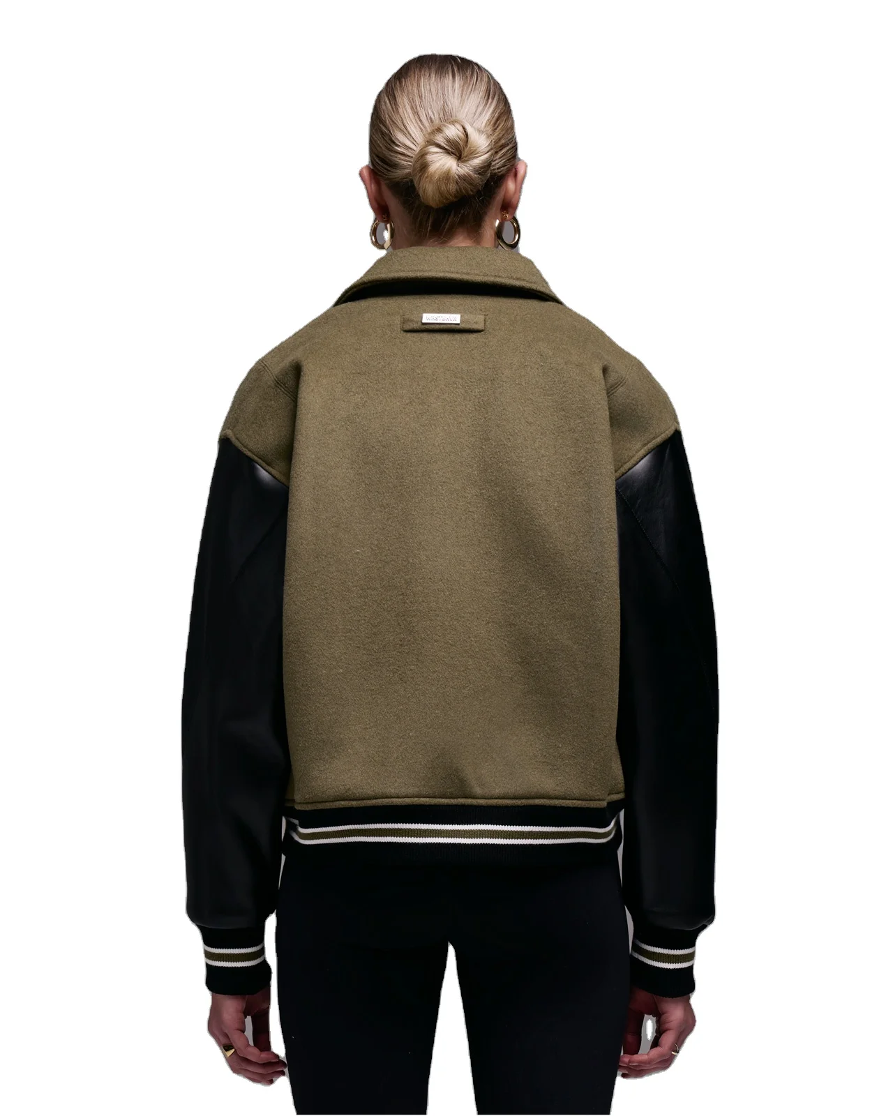 Customized Logos Embroidery Letterman Jackets For Men Womens Crop Varsity Jackets Wool Body Leather SLeeves Greek Jackets