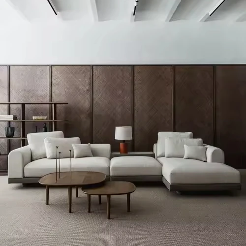 New modern modular sofa fabric straight armrest combination sofa luxury living room corner soft sofa