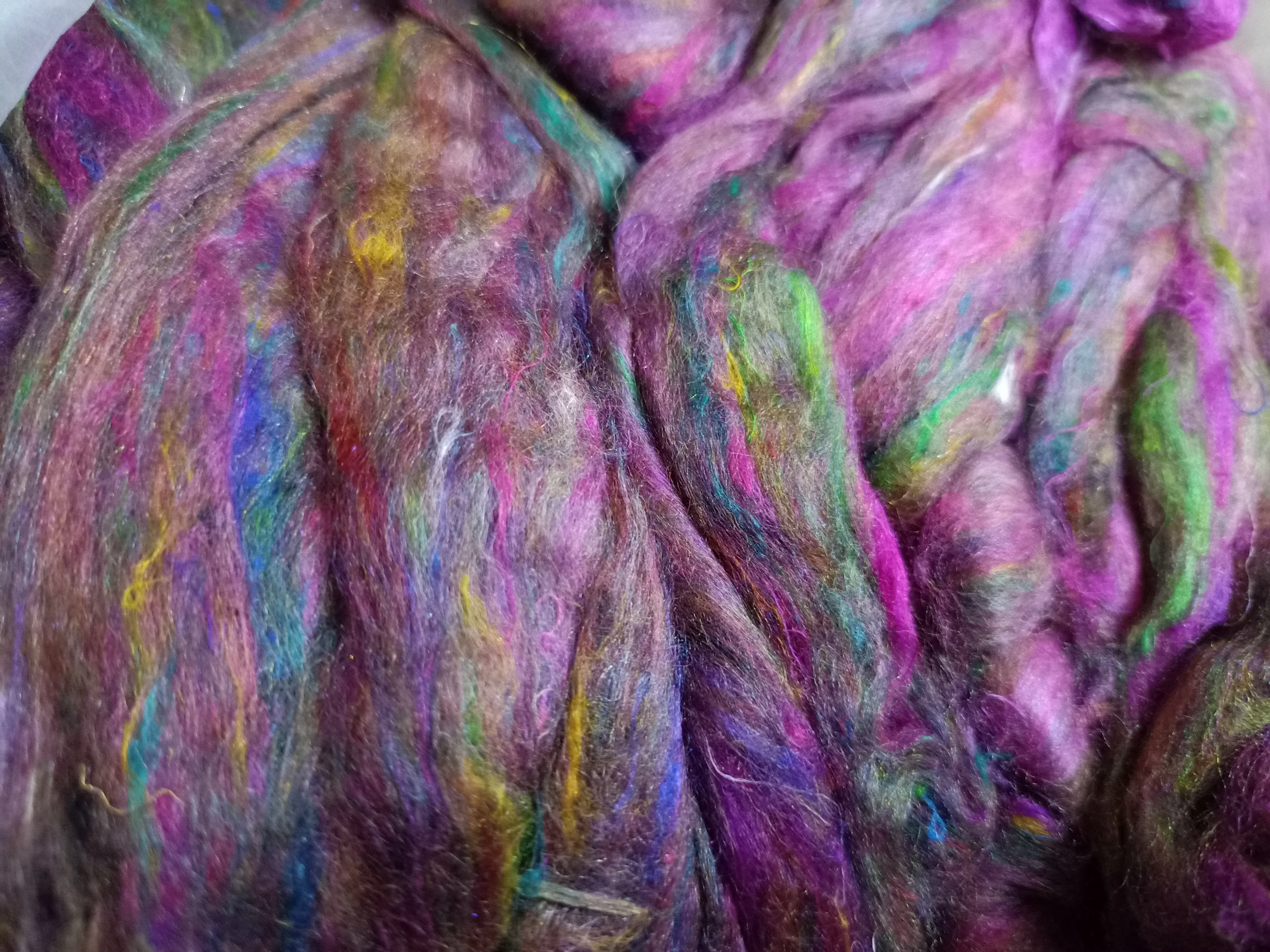 custom made sari silk slivers in Red colour made from recycled sari silk fibers ideal for soap makers and textile artists