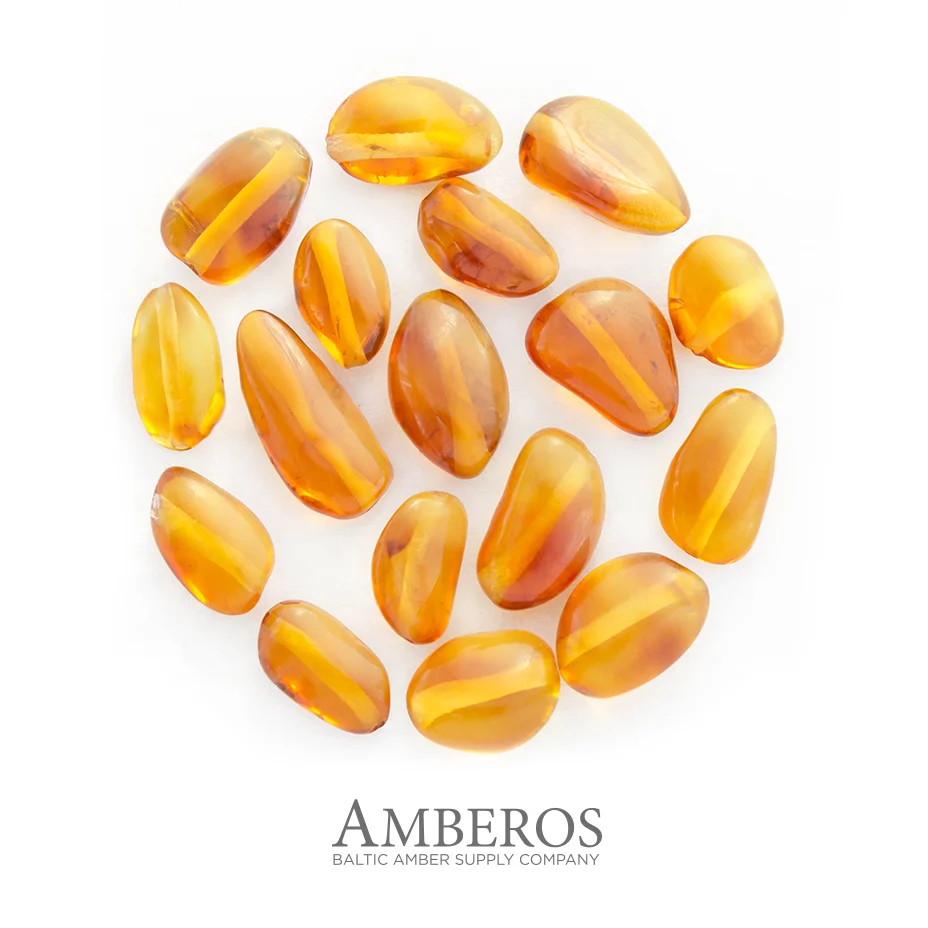 Www.Amberos.LT - AMBEROS Amber Beans Style Loose Beads