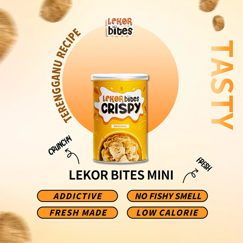 Malaysia Hot Selling Lekor Bites Crispy 55g Original Flavor Perfect For A Delicious Snacks Anytime Anywhere