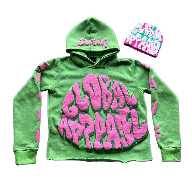 Most Trending Heavyweight French Terry Hoodie Custom 3d Print Cut Edge Hoodie Men Wholesale Streetwear Crop Hoodie