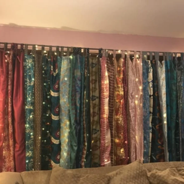 Old Silk Sari Fabric Made Multi color Handmade Curtain Door Window Decor Curtain Home Door Window Curtain
