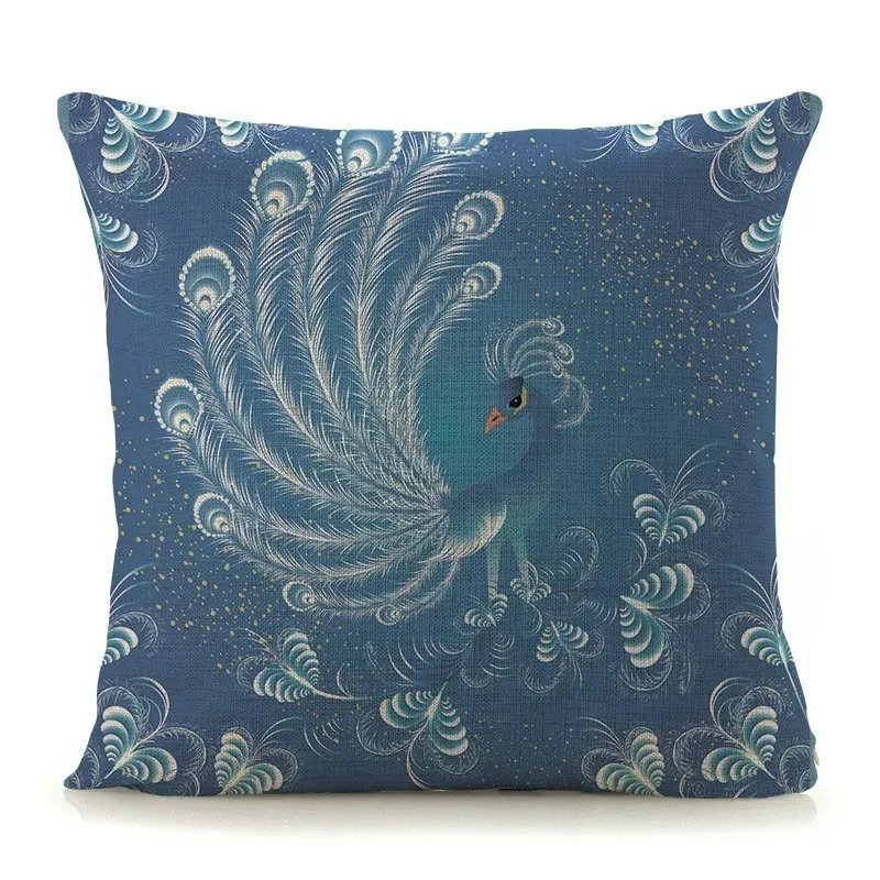 Couch Cushion Cover with Print  Embroidered Pillow Cover Cotton Linen Cushion Cover