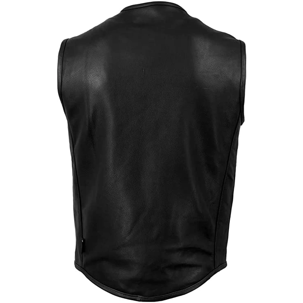 Plus Size Handmade Breathable Motorbike Vest 100% Genuine Leather Best Design Motorcycle Cowhide Leather Vest wholesale rate