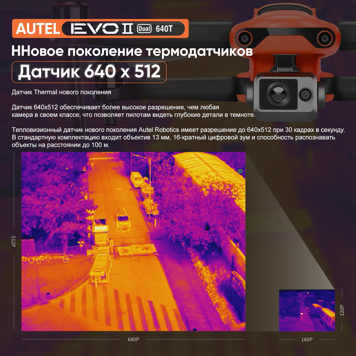 Складной Дрон Autel Robotic EVO II DUAL 640T V3 из углеродного волокна, военный Дрон
