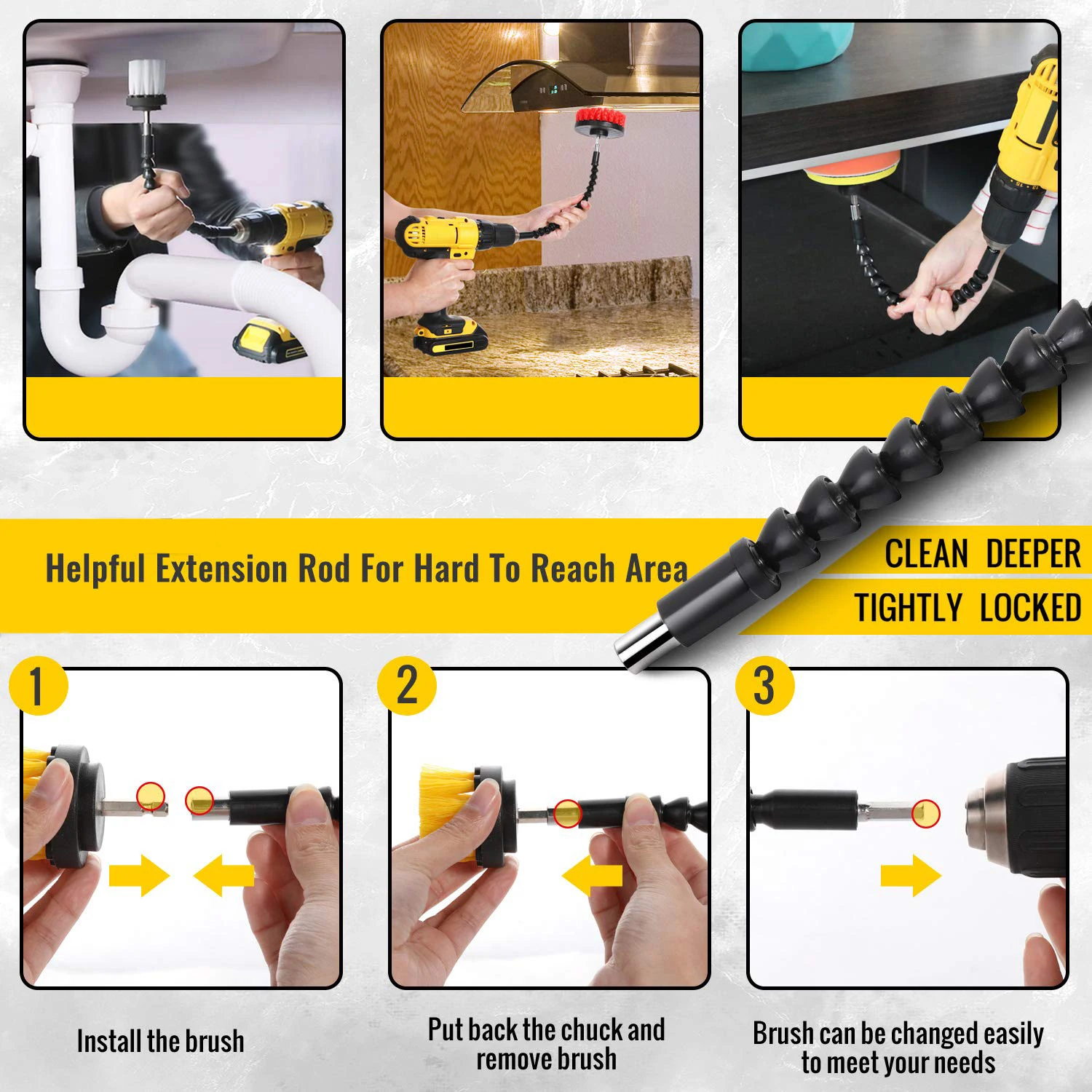 23Pcs Power Scrubber Brush Set For Bathroom Drill Scrubber Brush For Cleaning Cordless Drill Attachment Kit Power Scrub Brush