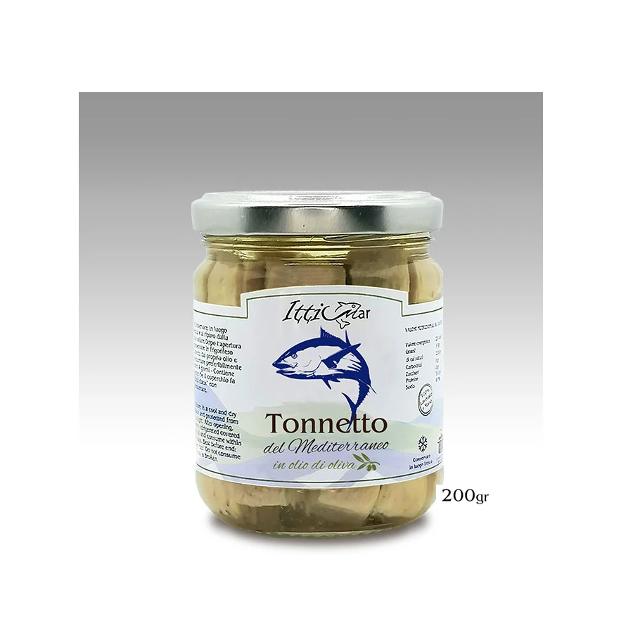 100% Mediterranean Tuna in Olive Oil Handmade Artisanal Canned Fish Hot Sale Glass Jar with Popular Style
