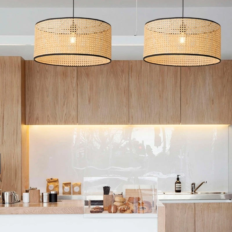 Traditional bamboo lamp shade cover woven for ceiling lighting pendant home decoration christmas holiday chandelier pendant