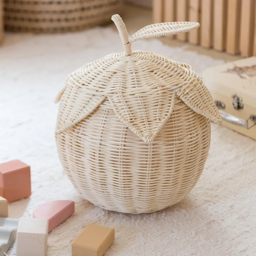 Cheap wicker baskets baby kid children best gift other style pear fruit shaped rattan hand made weaving storage basket