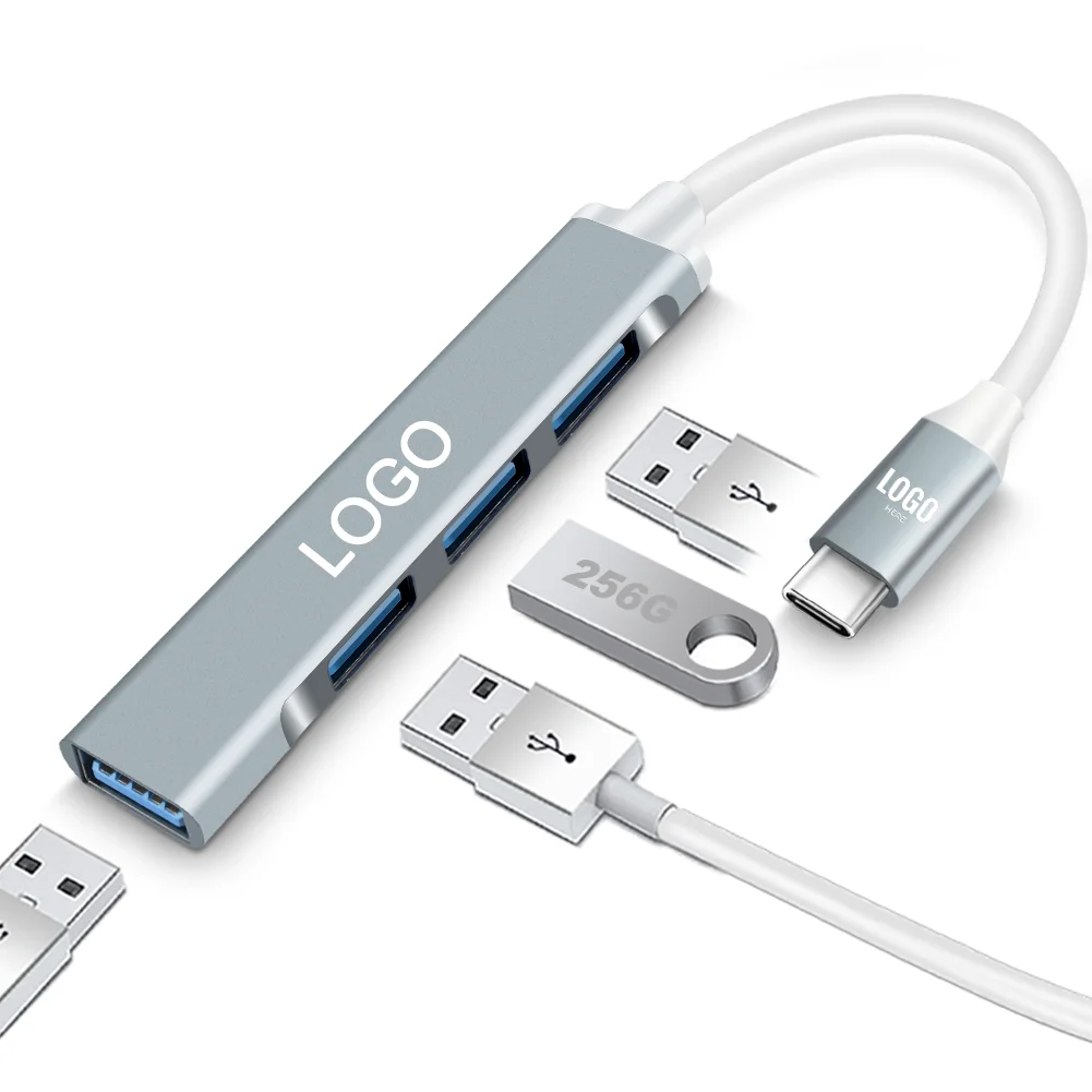 2024 4 In 1 4 Ports Computer Docking Station Multiport Usb C Type Por 2.0 Hub Usb