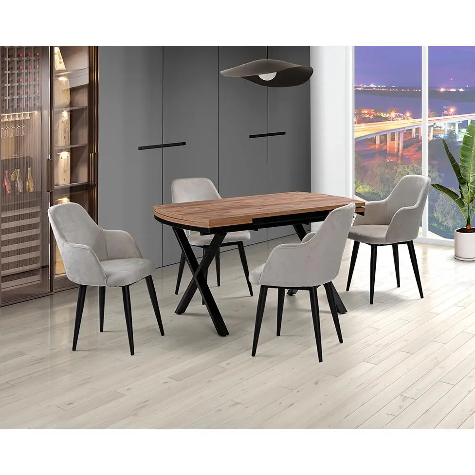 Güneş Antique Table & Lotus Chair Set HDR1254 - MD