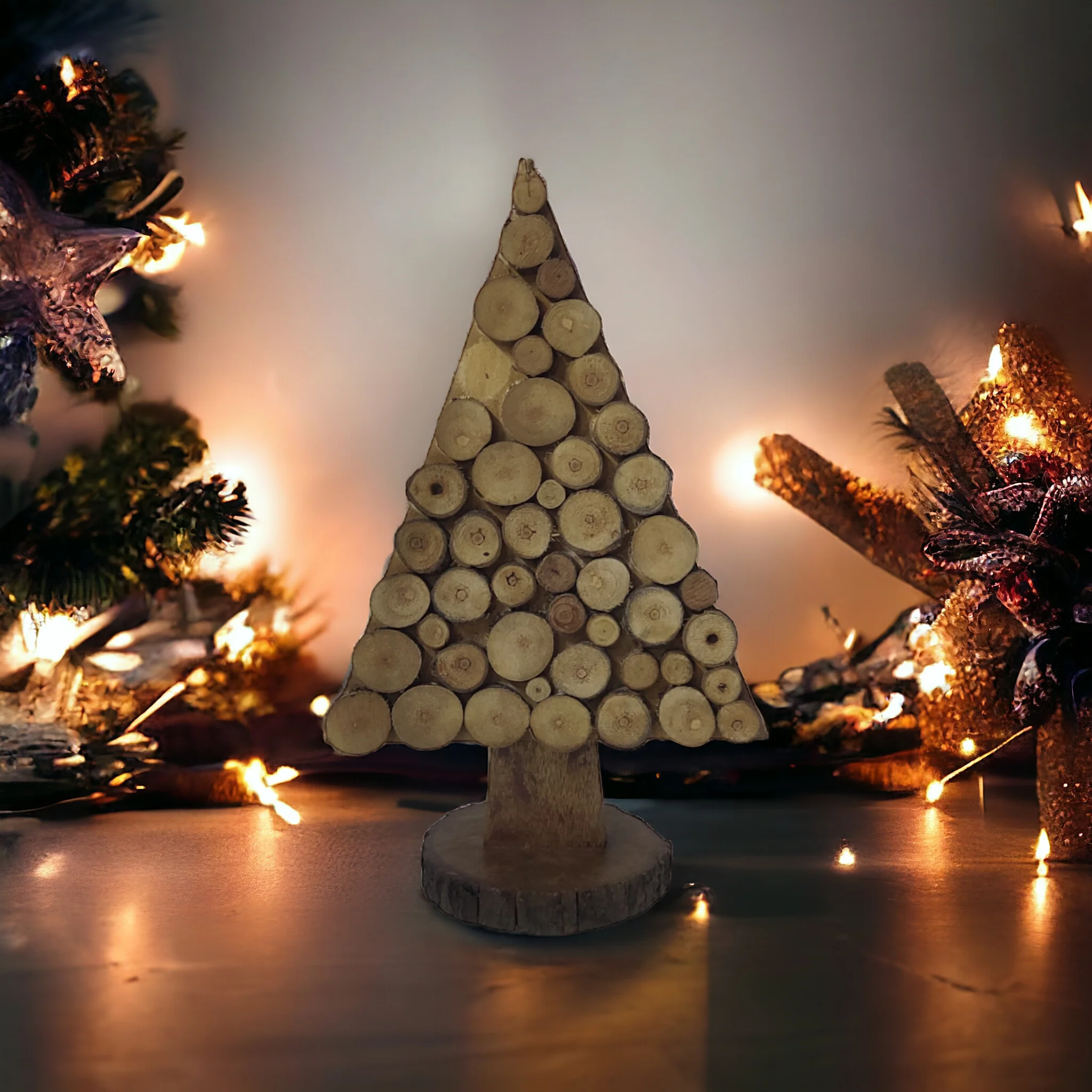 American style Antique Vintage Natural brown High-Quality Mango wood Hand-finished christmas tree for Holiday & Festive Decor