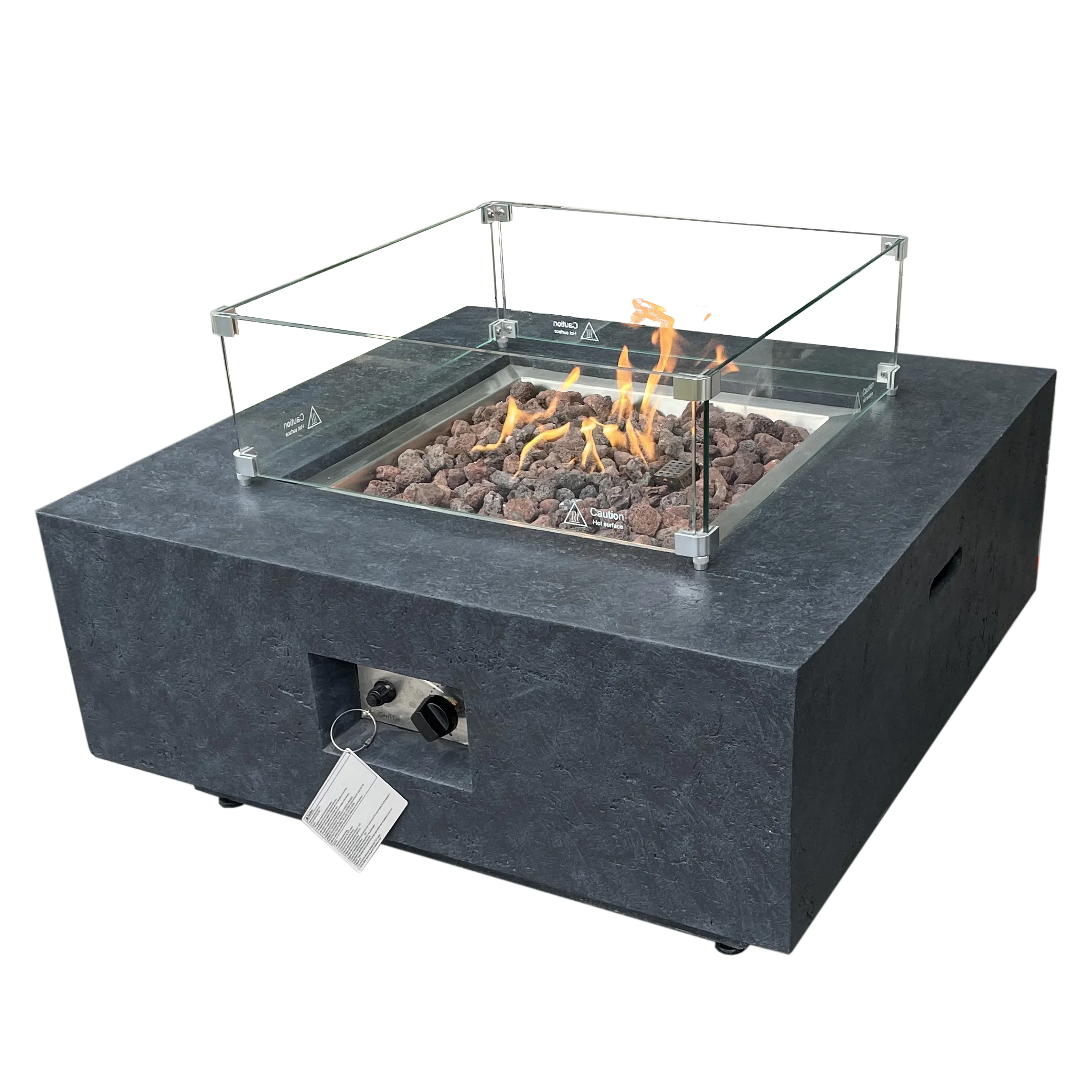 Garden Decoration Concrete fireplace LPG and NG Fire Pits Outdoor Square Fire Table