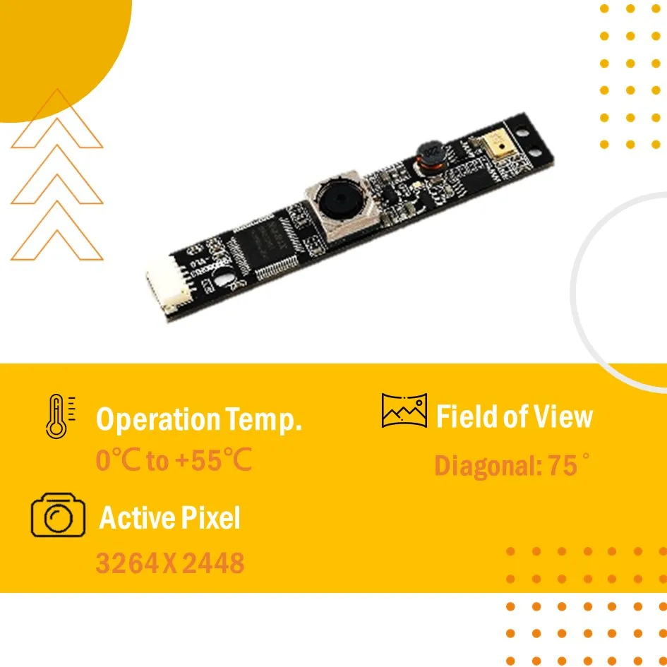 Best Buy 8MP Auto Focus USB Drone Camera Module with Microphone, FOV 75-Degree, Support for Windows, Linux, Android