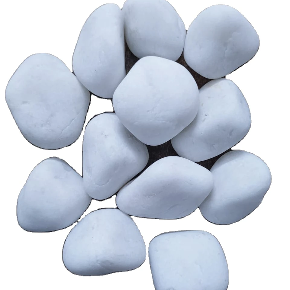 Natural quartz white grinding media stone with round and uneven aggregate stone rocks for ball mill Paving stone