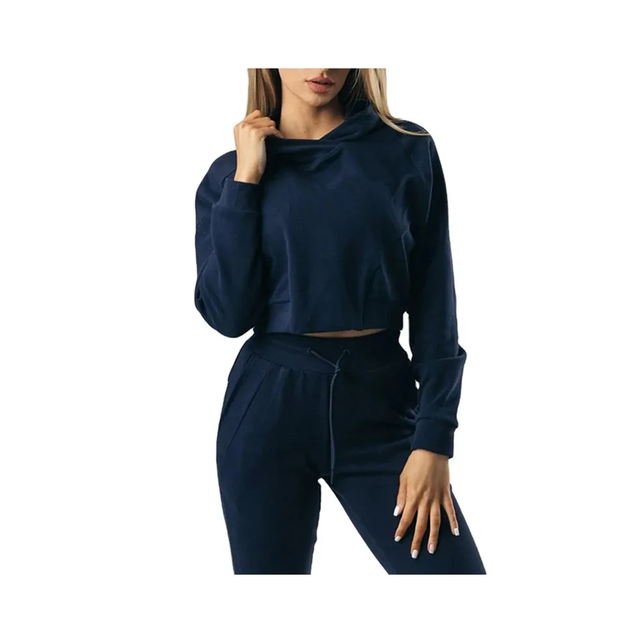 Full Customized High Quality Women Plain Blank Crop Top Hoodies New Arrival Custom Logo Printed Women Crop Top Hoodies