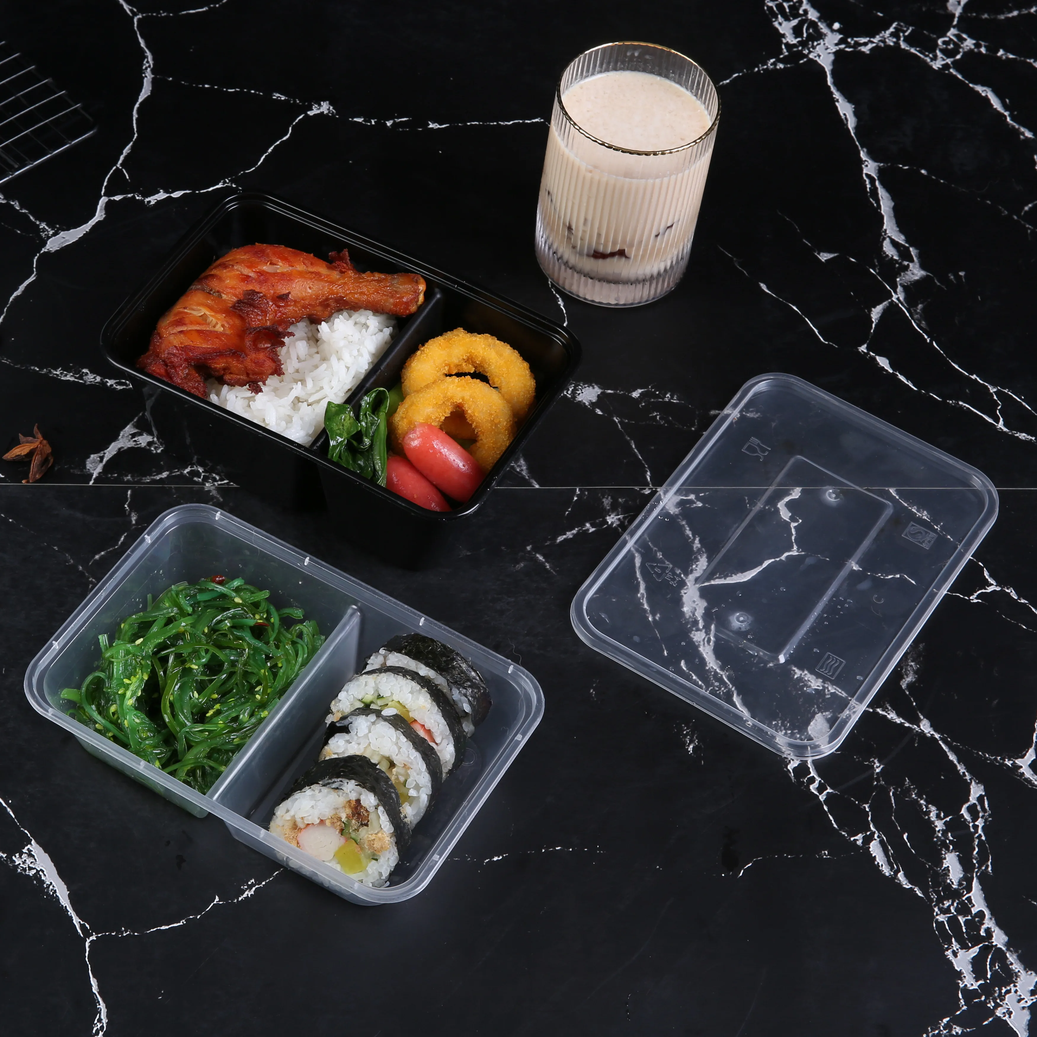Plastic packing set disposable food container for takeaway storage