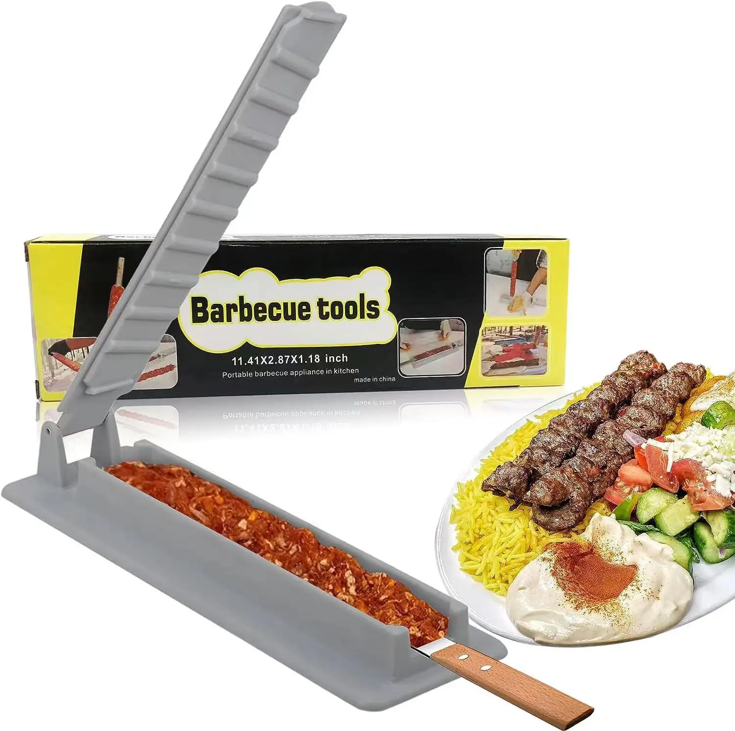 Hot Selling Cross-border Skewers Kebab Maker Grill Outdoor Skewers Kebab Maker Grill Tool Skewers