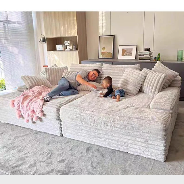 New Minimalist Living Room Furniture Sofa Set Home Theatre Sofa Bed Double Velvet Fabric Sofa Couch