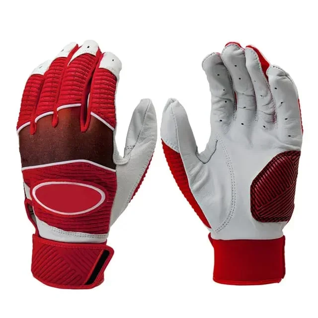 Wholesale Genuine Leather Palm Baseball Softball Gloves Top Rated Super Grip Youth Adult Batting Gloves with Free Samples