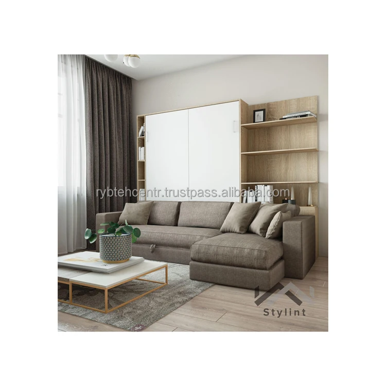 Living room set transformer bed with shelves & corner sofa 2000x900 mm from manufacturer hot sale foldable beds