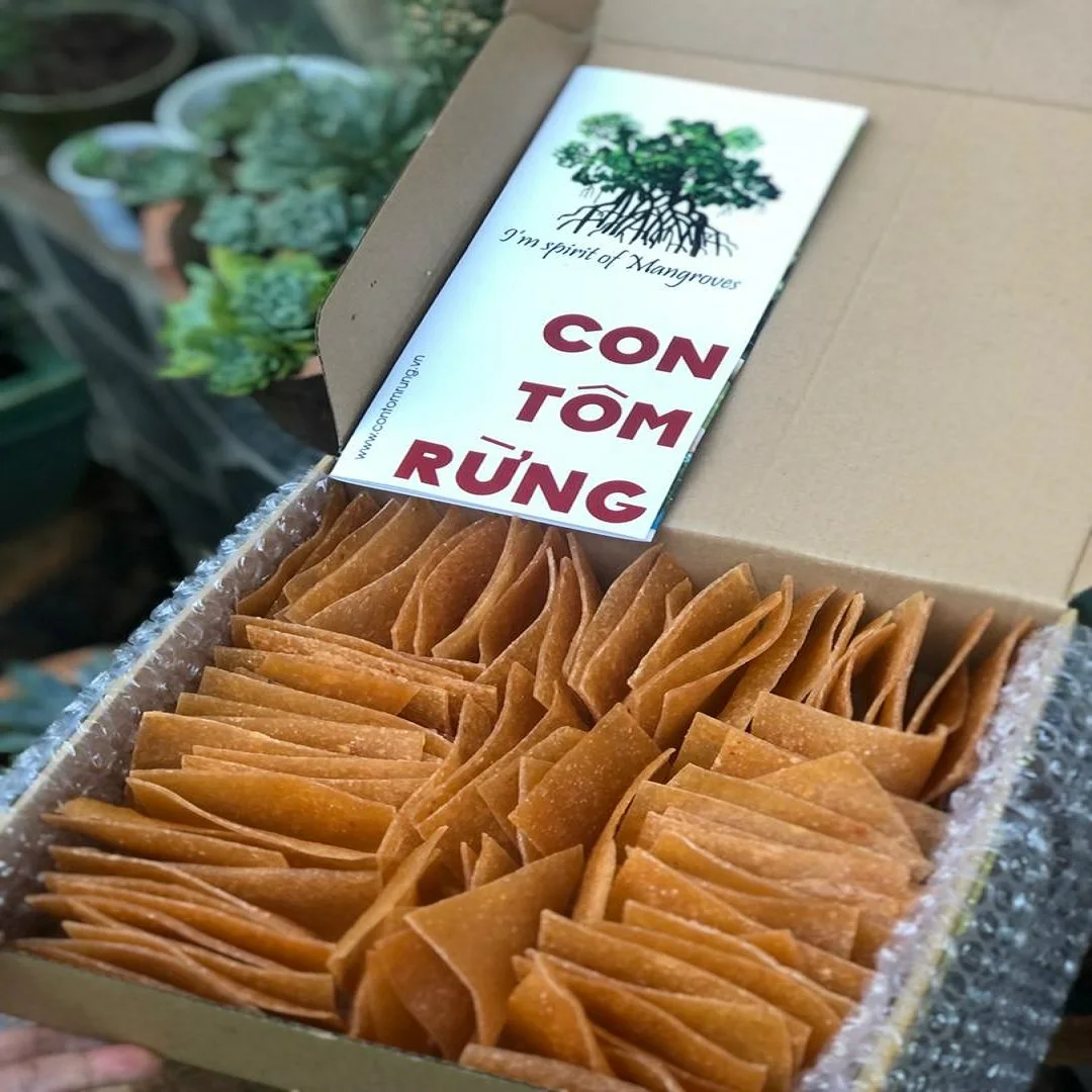 Seafood Snacks Crispy Good Price Puff Fry Rectangle Shape Salty Taste 9 months Shelf Life OEM Prawn Cracker from Vietnam