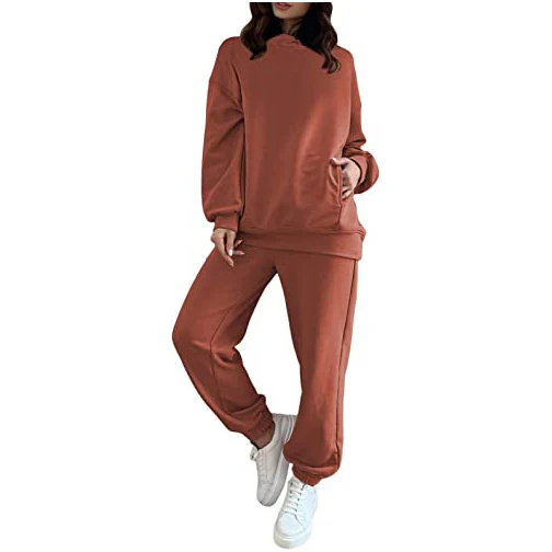 Women loose fit track suits outfits styles women fashion designer full length pant and full sleeved hoodies winter sweat suit