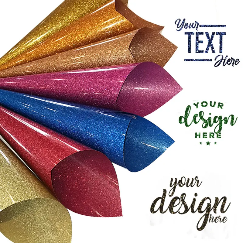 Shunaimei Wholesale bling press rolls vinil textil htv glitter heat transfer vinyl glitter htv  for tshirt