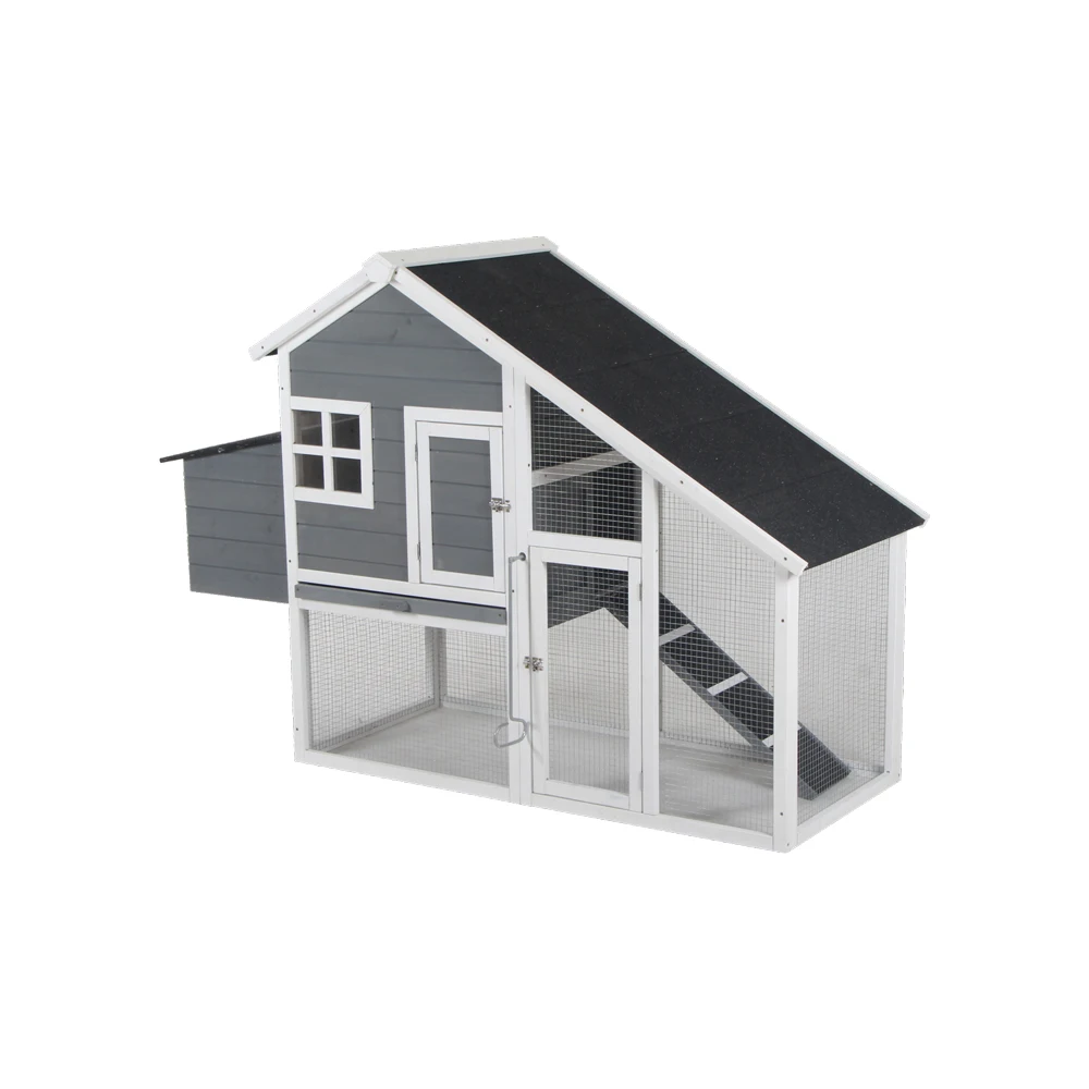 Wooden Rabbit Hutch Chicken Coop Bunny Cage Small Animal Pet House w/Run Outdoor