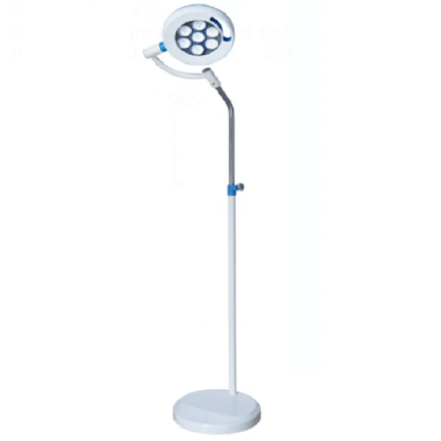 Хирургический однокупольный прожектор M7 светящийся до 60000 люкс поставляется с основанием для пресса и фиксированным фокусом 7 светодиодами.