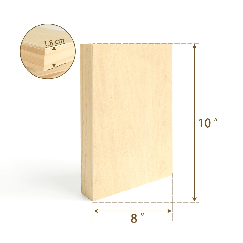 1.8CM Deep Cradle Board 8x10 Inch Wooden Canvas Panel Unfinished Basswood Paint Pour Board Art Painting Medium